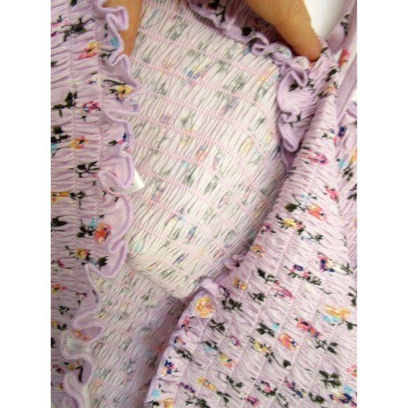 LORD & TAYLOR Design Lab Women's Lavender Floral Long Sleeve Top Large - NWT - Picture 14 of 15